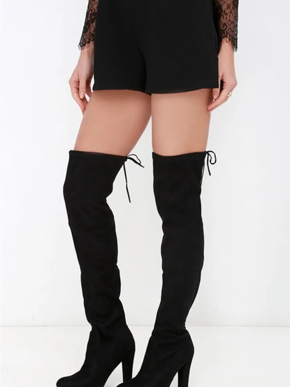 Steve Madden Black Over-the-Knee Suede Boots